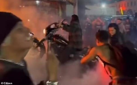 video:-riot-in-hollywood-erupts-as-unruly-crowds-fight-each-other,-assault-officers,-and-burn-cars-during-skateboarding-event-|-the-gateway-pundit-|-by-cullen-linebarger