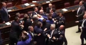 fireworks:-massive-brawl-breaks-out-in-italy’s-parliament-during-heated-debate-(video)