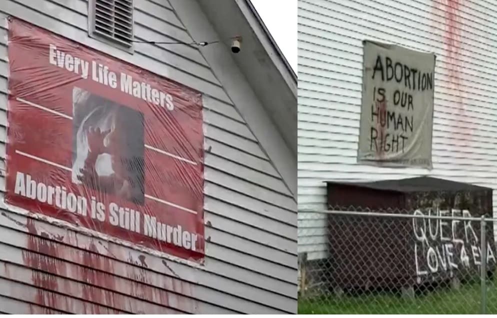 maine-church-vandalized-with-‘queer-love’-and-‘abortion-is-a-human-right’-|-the-gateway-pundit-|-by-cassandra-macdonald