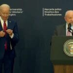 biden-a-total-disaster-during-meeting-with-president-lula-of-brazil,-almost-knocks-over-flag,-fights-with-earpiece,-wanders-off-stage-(video)-|-the-gateway-pundit-|-by-cristina-laila