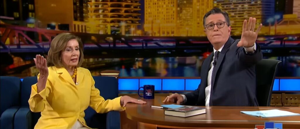 ‘we’re-a-live-show-so-we-have-to-go’:-pelosi’s-interview-goes-off-the-rails-as-protesters-shout,-late-night-host-gives-in