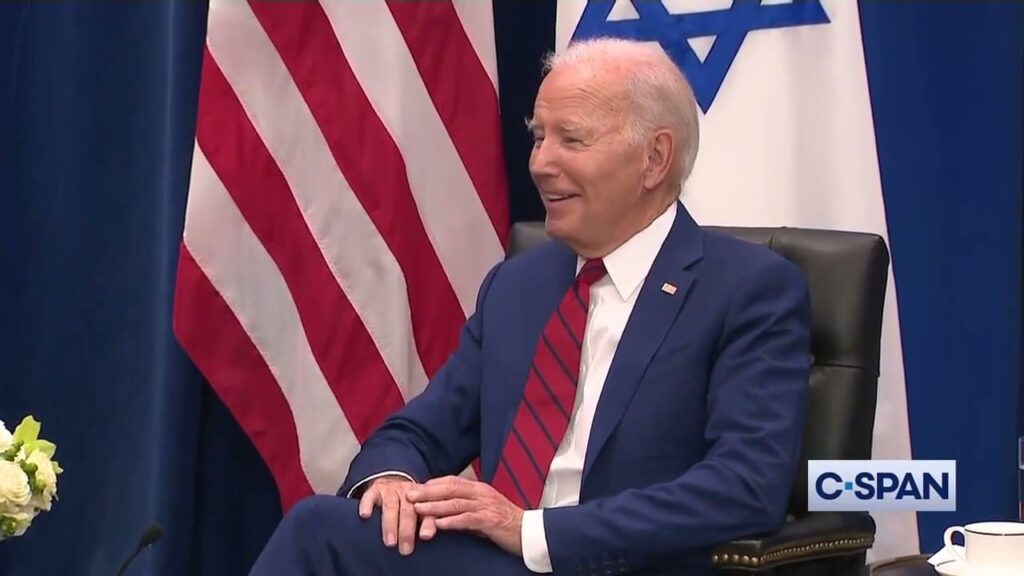 joe-biden-caught-on-hot-mic-making-snarky-remark-about-the-auto-union-strike-to-netanyahu-as-handlers-shoo-away-press-(video)-|-the-gateway-pundit-|-by-cristina-laila