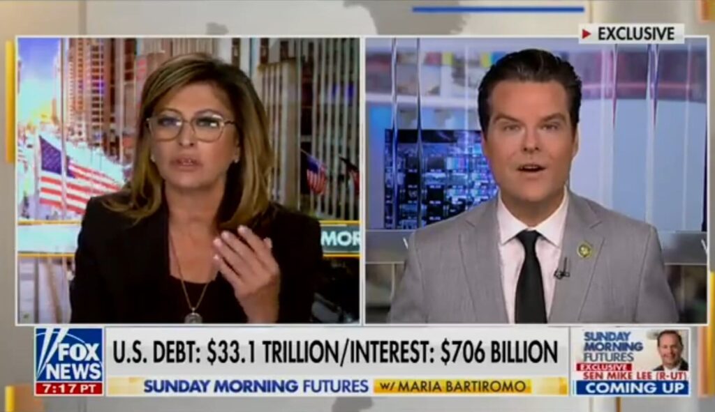 fireworks!-matt-gaetz-goes-toe-to-toe-with-maria-bartiromo-over-speaker-mccarthy-and-gop-budget-battle-(video)-|-the-gateway-pundit-|-by-kristinn-taylor