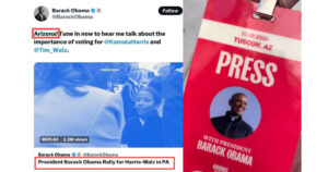 dei-trainwreck?-obama-campaigns-for-harris-and-ruben-gallego-in-tucson,-arizona-but-can’t-figure-out-what-state-he’s-in,-spells-tucson-wrong-on-rally-credentials-|-the-gateway-pundit-|-by-jordan-conradson