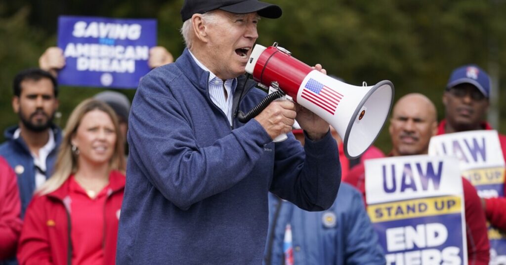 biden-joins-uaw-picket-line-in-michigan:-‘stick-with-it’