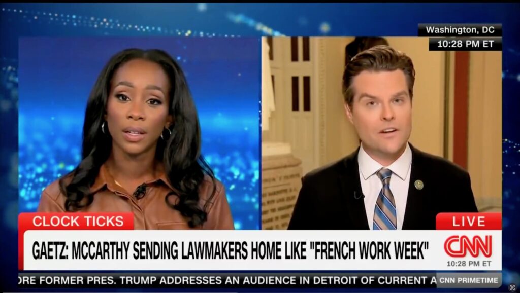 watch:-matt-gaetz-humiliates-clueless-cnn-anchor-after-she-gets-a-fact-wrong-while-trying-to-ambush-him-–-then-she-ends-the-interview-|-the-gateway-pundit-|-by-cullen-linebarger