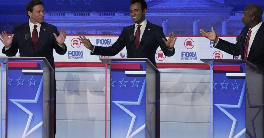 republican-debate:-trump’s-challengers-build-a-wall-of-sound,-then-struggle-to-break-through