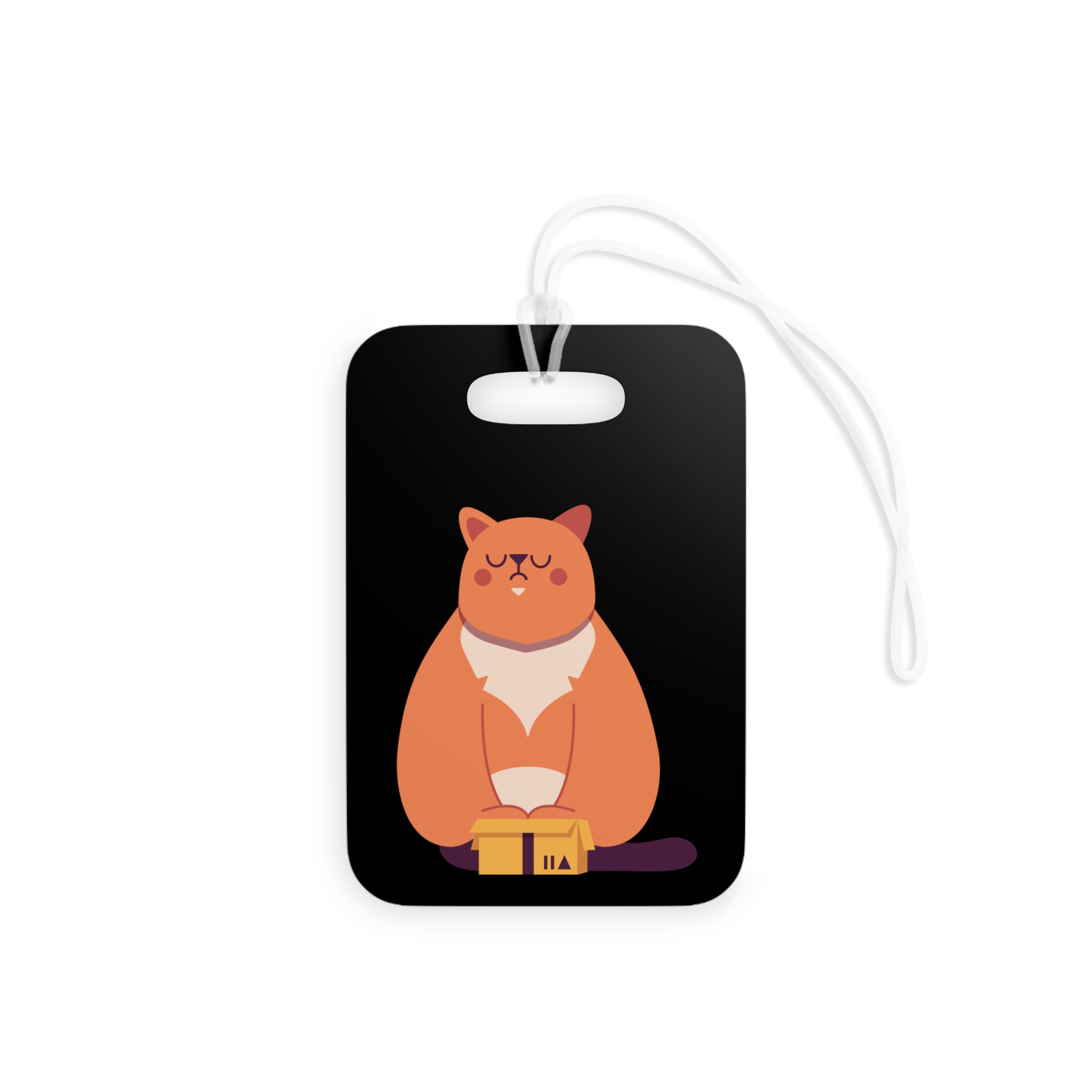 Cute Meditating Cat Luggage Tag — Zen Cat Travel ID - Image 2