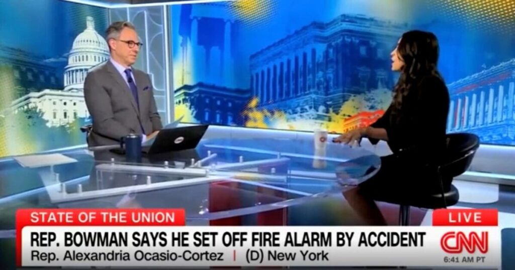 watch:-shameless-jake-tapper-and-aoc-spit-out-lie-after-lie-to-protect-blowhard-insurrectionist-jamaal-bowman-who-pulled-fire-alarm-to-shut-down-congress-(video)-|-the-gateway-pundit-|-by-jim-hoft
