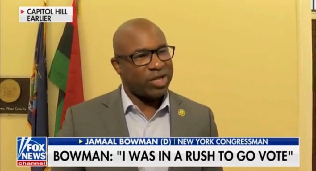 a-smug-jamaal-bowman-doubles-down-on-lie-after-he-pulled-fire-alarm-to-shut-down-congressional-proceeding-(video)-|-the-gateway-pundit-|-by-cristina-laila