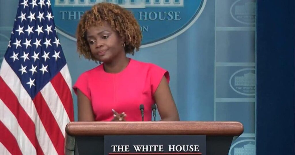 white-house-reporters-laugh-as-peter-doocy-trolls-karine-jean-pierre-and-joe-biden-with-question-about-fire-alarm-(video)-|-the-gateway-pundit-|-by-cristina-laila