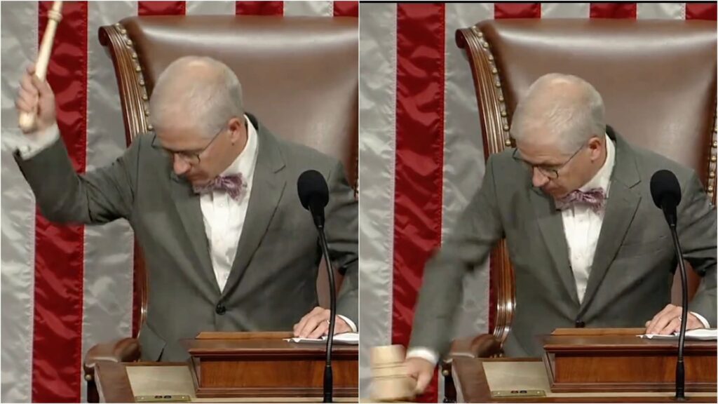 watch:-bowtie-wearing-rep.-patrick-mchenry-slams-down-the-gavel-like-thor’s-hammer-after-kevin-mccarthy-removed-as-speaker-(video)-|-the-gateway-pundit-|-by-jim-hᴏft