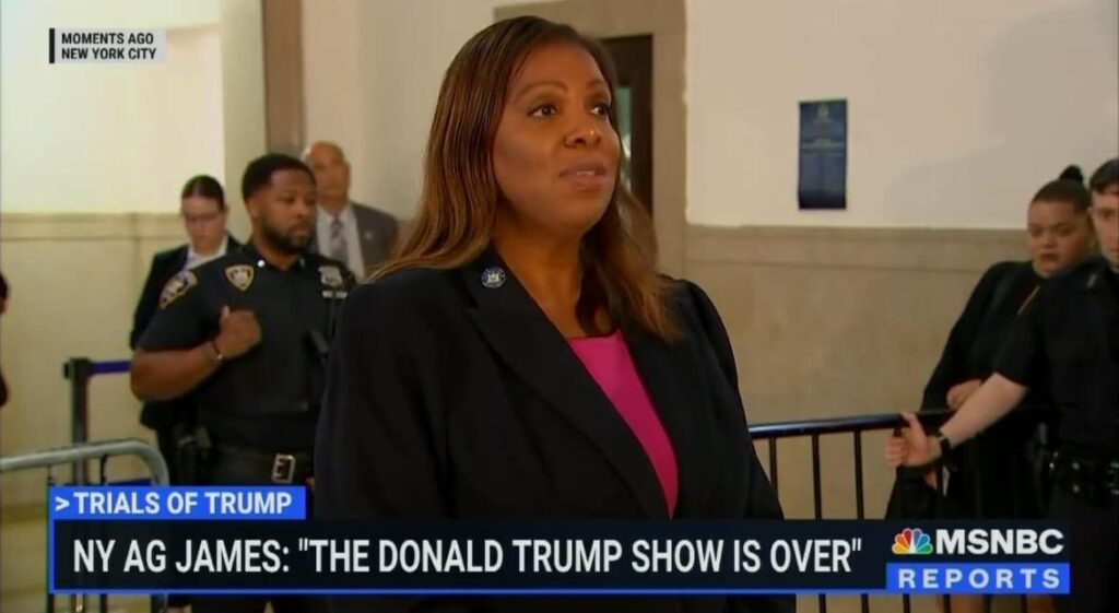 letitia-james-fumes-after-trial-day-3,-accuses-trump-of-fomenting-violence,-making-racist-comments-(video)-|-the-gateway-pundit-|-by-cristina-laila