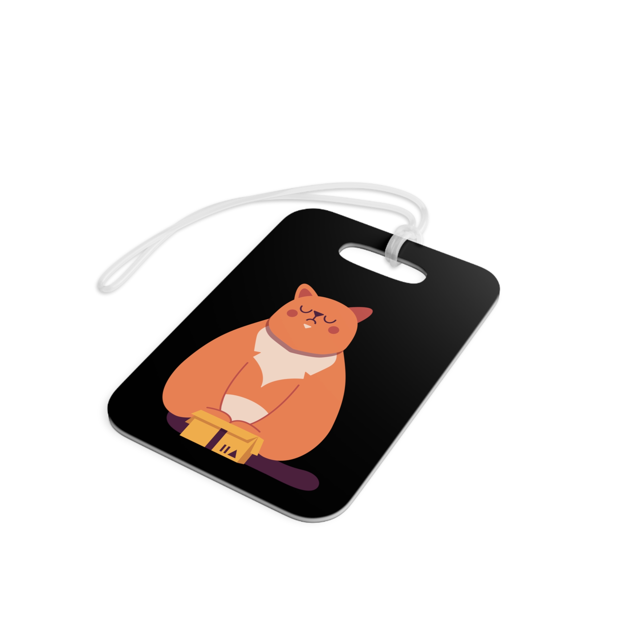 Cute Meditating Cat Luggage Tag — Zen Cat Travel ID - Image 3