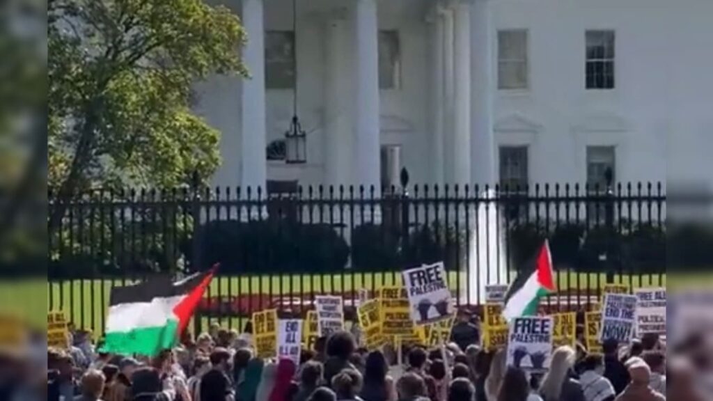 pro-palestinian-protesters-demonstrate-outside-white-house-(video)-|-the-gateway-pundit-|-by-anthony-scott