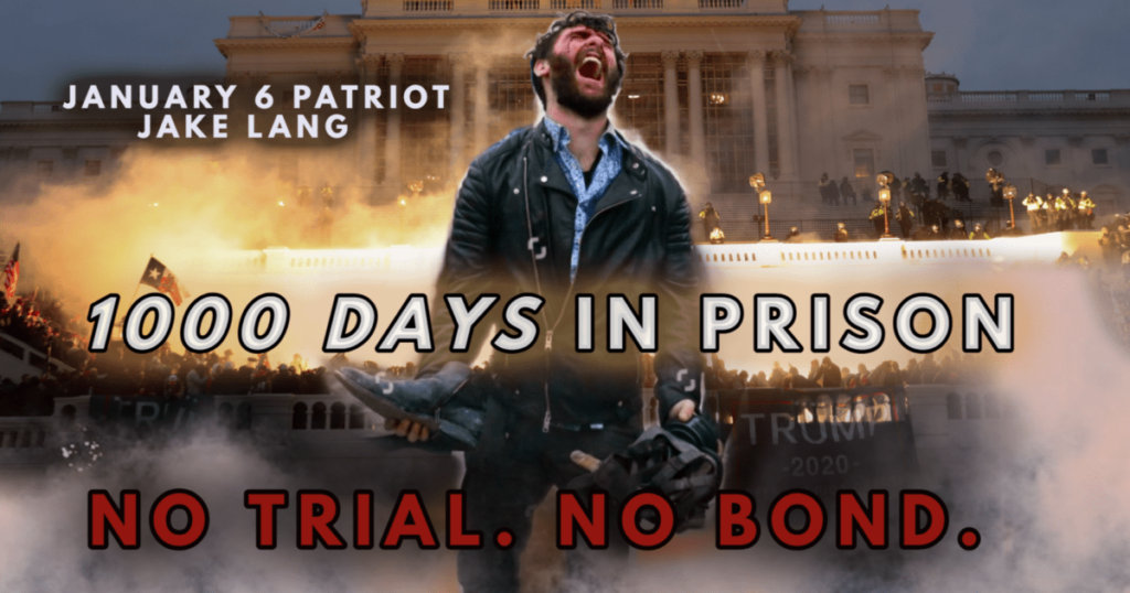 horrific-milestone:-1000-days-incarcerated-with-no-trial-for-jan-6-political-prisoner-jake-lang-–-his-new-documentary-‘patriots-day’-drops-today!-|-the-gateway-pundit-|-by-assistant-editor
