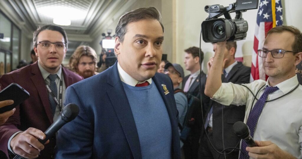 israel-war:-george-santos-rages-about-pro-palestinian-protester-in-the-halls-of-congress