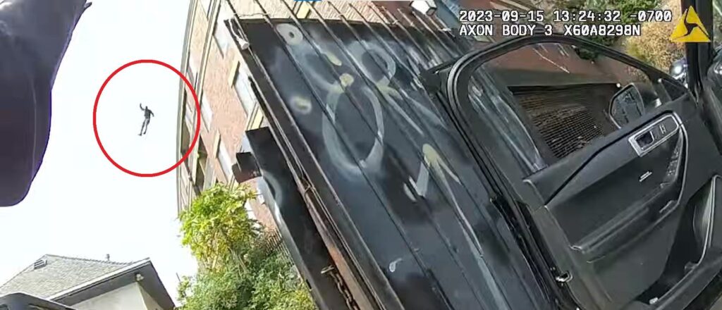police-shoot-suspect-who-jumped-off-tall-building,-allegedly-reached-for-weapon:-bodycam