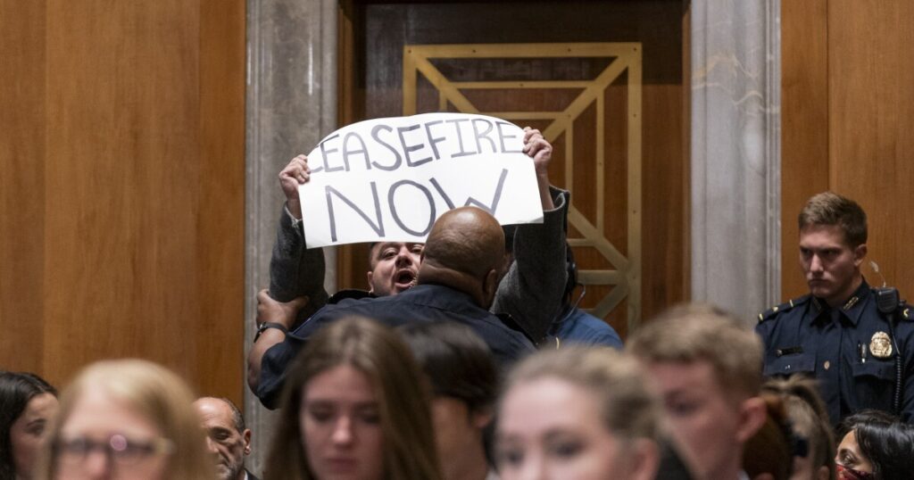 israel-war:-anti-israel-protesters-arrested-after-demonstrating-inside-house-rotunda