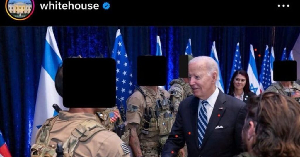 national-security-breach?-white-house-posts,-then-deletes-photo-of-biden-meeting-us-troops-in-israel-|-the-gateway-pundit-|-by-kristinn-taylor