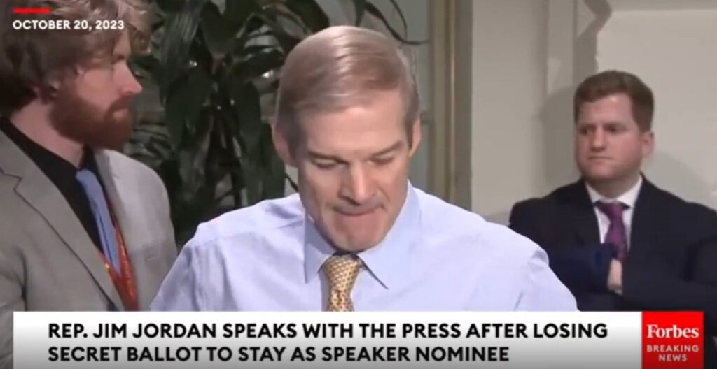 very-sad.-jim-jordan-speaks-to-reporters-after-gop-lawmakers-stab-him-and-their-voters-in-the-back-with-secret-vote-to-dump-him-as-speaker-–-the-most-popular-republican-in-congress-|-the-gateway-pundit-|-by-jim-hoft