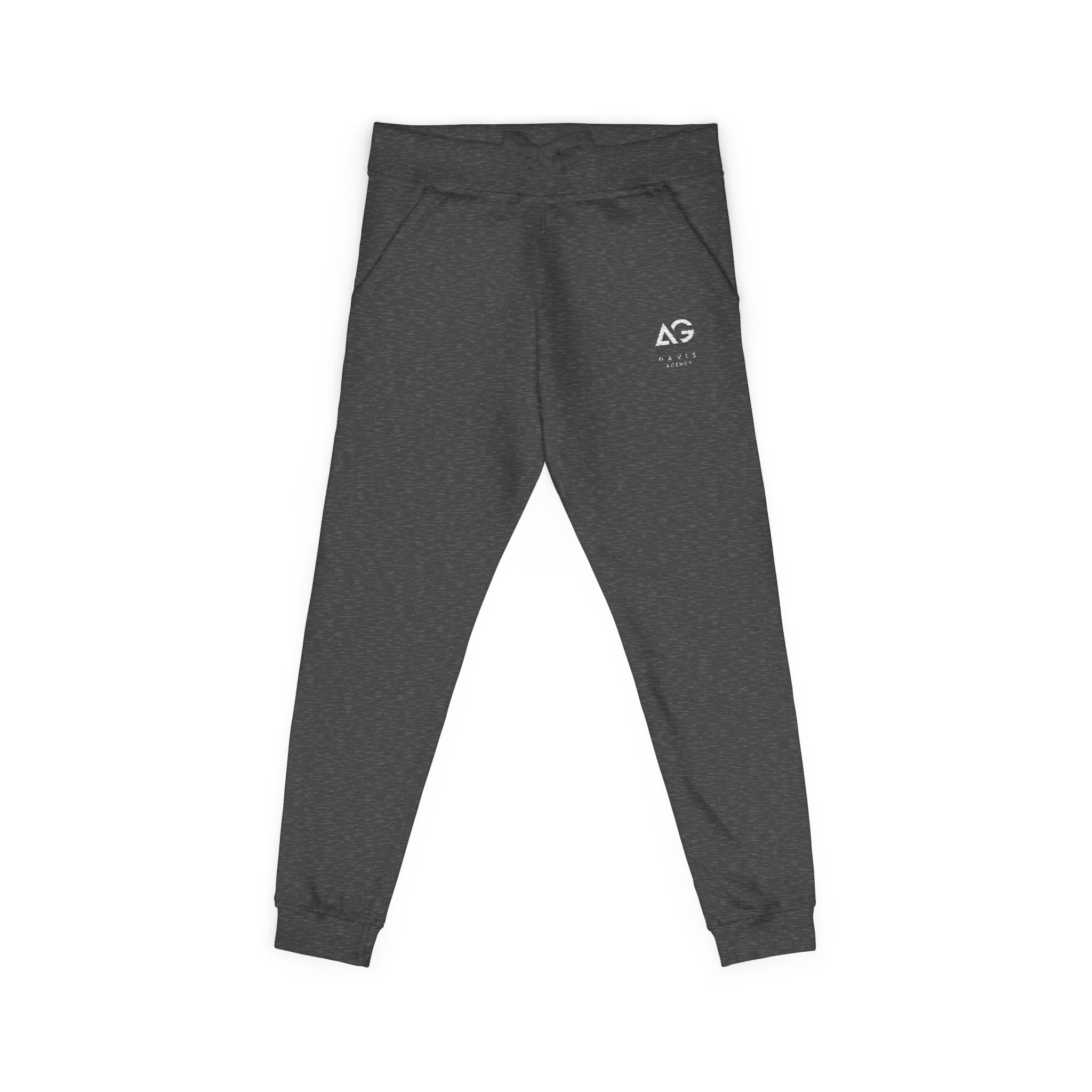 Embroidered Fleece Sweatpants — Minimal White Cozy Joggers - Image 4