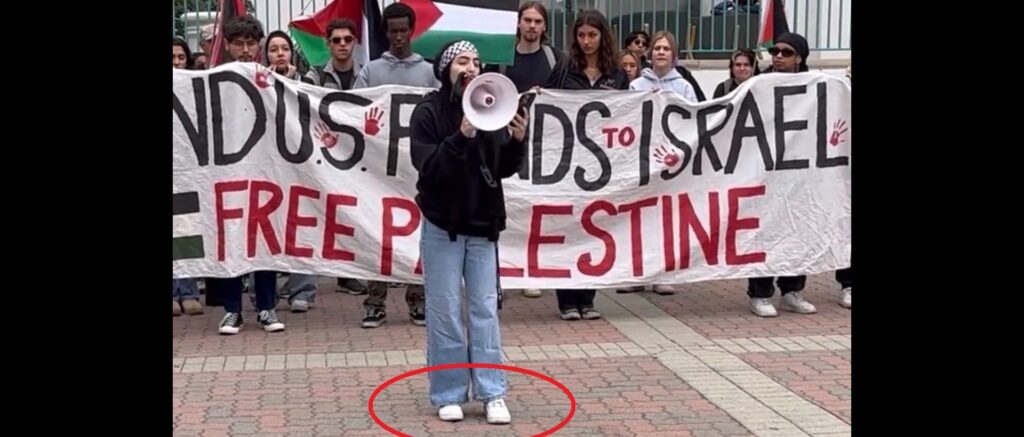 anti-israel-protester-demands-nike-boycott-while-literally-wearing-nikes