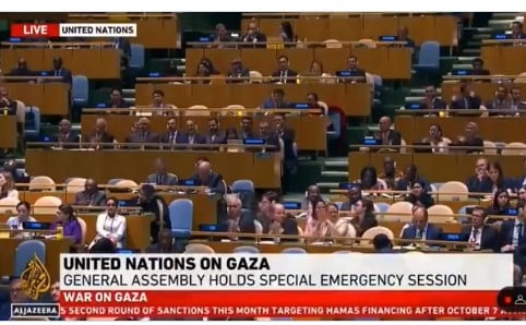 un-delegates-applaud-after-general-assembly-failed-to-pass-amendment-to-condemn-hamas-slaughter-of-1,400-jewish-civilians-|-the-gateway-pundit-|-by-jim-hoft