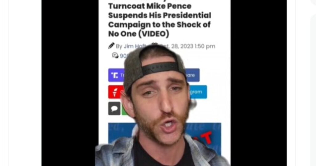 ‘don’t-let-the-door-hit-you-where-the-good-lord-split-you”-–-trump-impersonator-shawn-farash-gives-mike-pence-an-appropriate-sendoff-after-he-drops-from-’24-race-(video)-|-the-gateway-pundit-|-by-jim-hoft