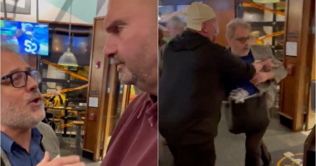 shock-video:-bouncer-tosses-aggressive-leftist-who-got-in-john-fetterman’s-face-and-berated-him-over-his-support-for-israel-|-the-gateway-pundit-|-by-kristinn-taylor