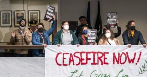 israel-war:-code-pink-occupies-senate-democrat-offices-demanding-gaza-ceasefire