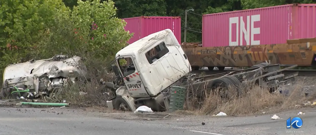 septic-truck-explodes-after-being-struck-by-train,-video-shows