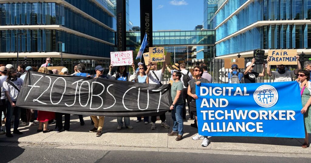 ‘we’re-just-getting-the-crumbs-here’:-contractors-protest-layoffs-at-meta’s-european-headquarters