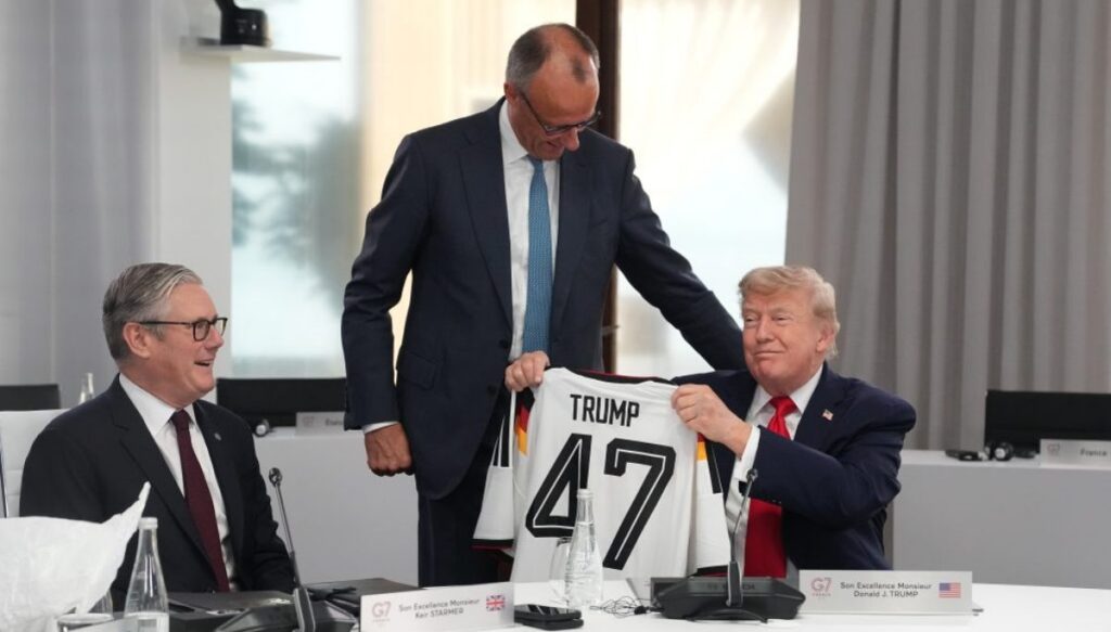 merz-gifts-trump-customized-germany-world-cup-jersey-with-‘trump-47’-on-it-at-g7-summit