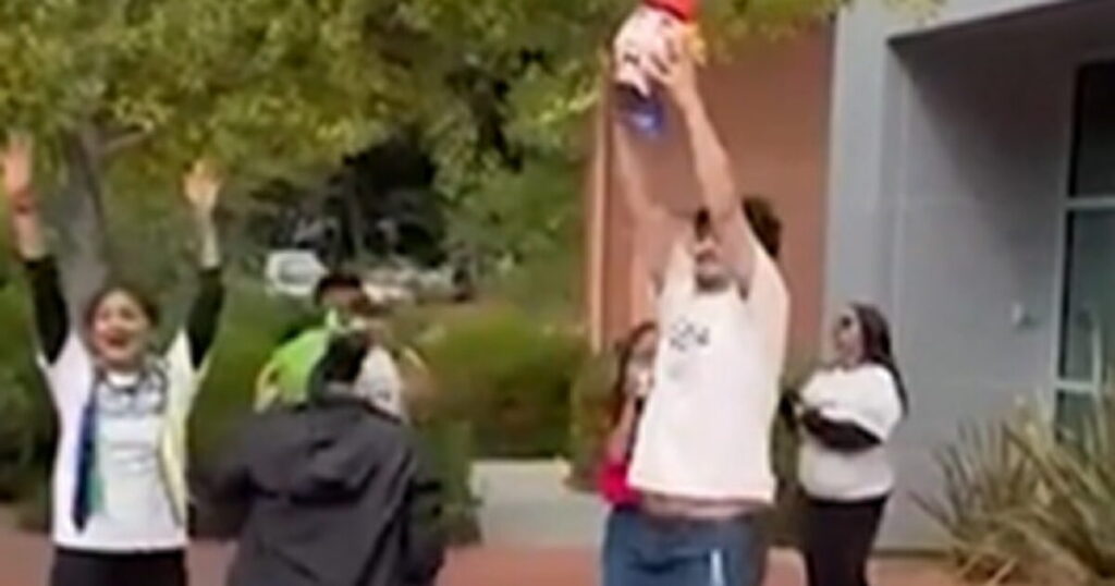 college-‘counselor’-in-california-celebrates-after-student-knocks-head-off-trump-pinata-(video)