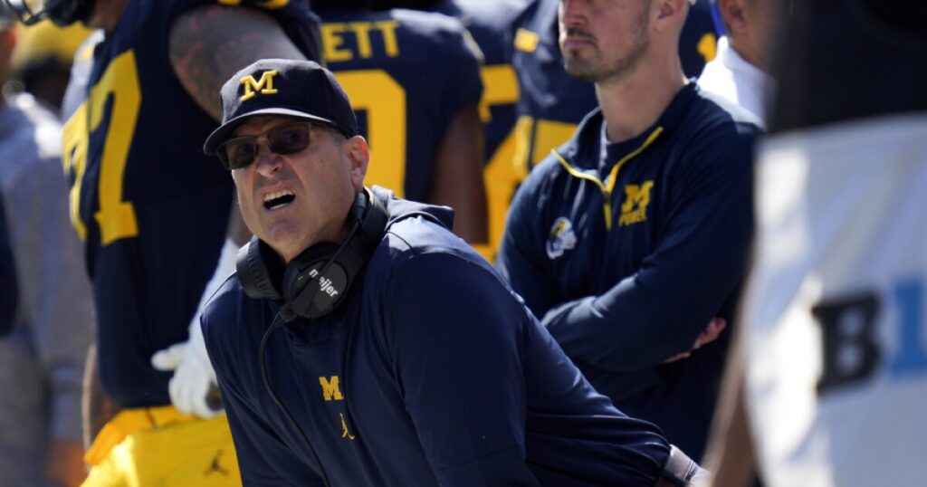 jim-harbaugh-banned-from-coaching-michigan’s-last-three-games-of-season