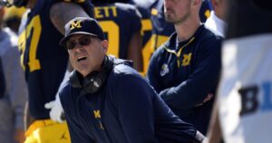 jim-harbaugh-banned-from-coaching-michigan’s-last-three-games-of-season