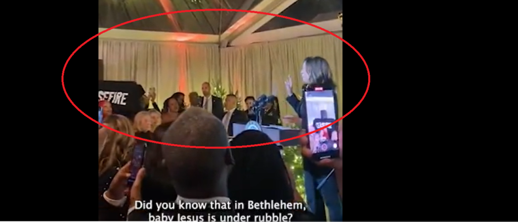 ‘baby-jesus-is-under-rubble’:-state-rep-interrupts-kamala-harris-christmas-party