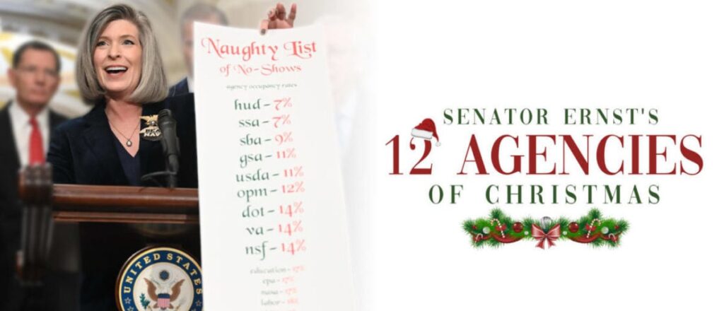 exclusive:-sen.-ernst-to-expose-taxpayer-draining-biden-bureaucrats-for-12-days-of-christmas