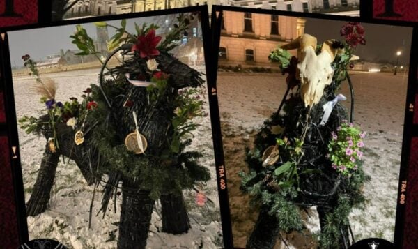 satanic-temple-unveils-new-‘holiday’-display-featuring-a-goat-skull-at-michigan-state-capitol