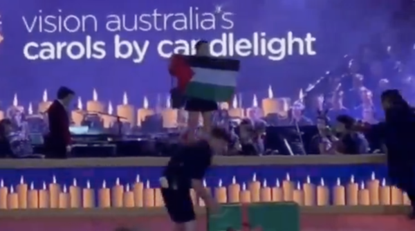 disgusting:-pro-palestinians-activists-storm-stage-during-christmas-fundraiser-for-blind-children