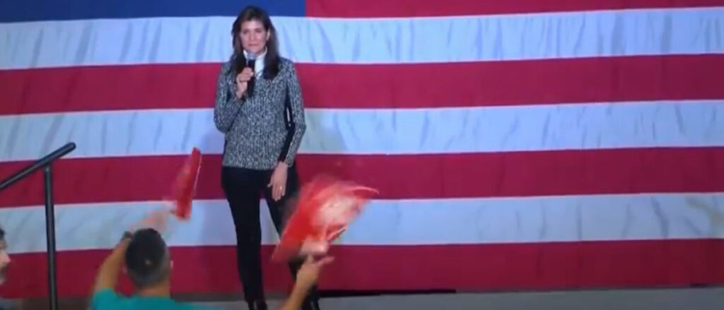 protester-rips-up-nikki-haley-sign-right-in-front-of-her-at-campaign-event