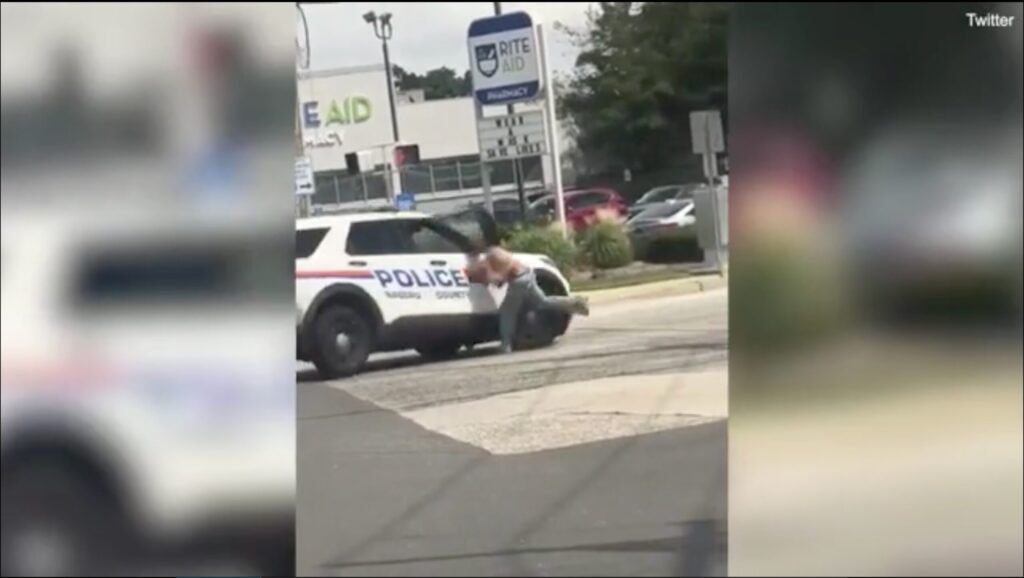 watch:-hero-long-island-police-officer-sideswipes-crazed-female-who-fired-a-gun-and-threatened-motorists-while-standing-in-the-middle-of-intersection-|-the-gateway-pundit-|-by-cullen-linebarger