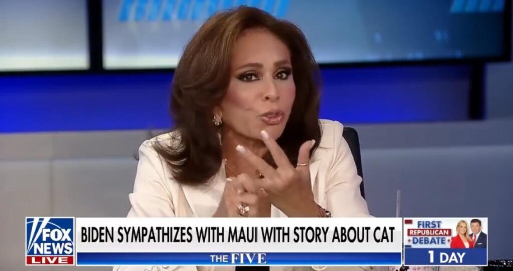 “he’s-narcissistic!”-–-judge-jeanine-pirro-goes-off-on-joe-biden’s-fly-by-visit-to-maui-(video)-|-the-gateway-pundit-|-by-cristina-laila