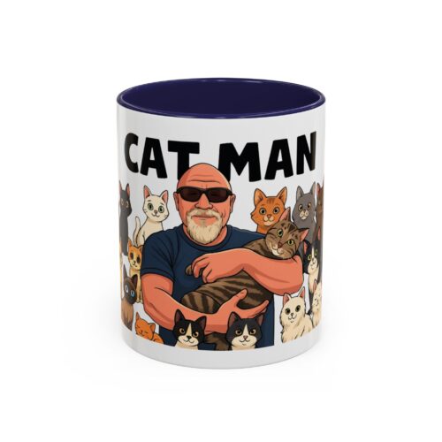 Cat Man Coffee Mug — Funny Cat Lover Accent Mug (11/15oz)
