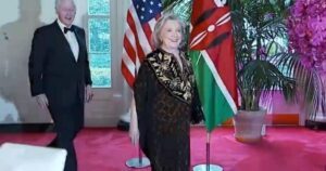 we-dodged-a-bullet:-hillary-clinton-arrives-at-kenya-state-dinner-wrapped-in-a-tent-(video)