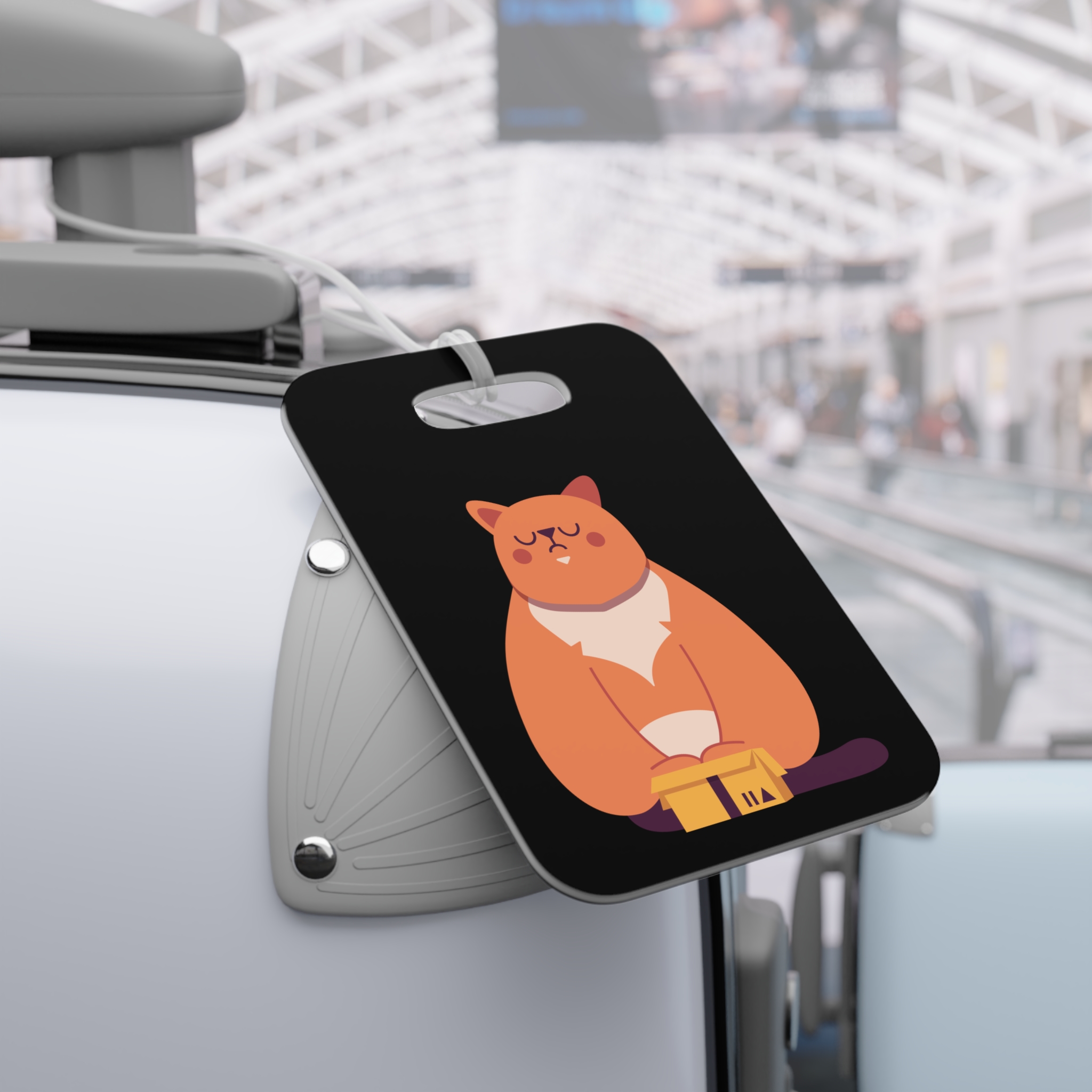 Cute Meditating Cat Luggage Tag — Zen Cat Travel ID - Image 4