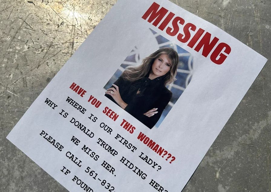 flyers-claiming-melania-trump-is-‘missing’-with-phone-number-to-mar-a-lago-security-office-scattered-at-iowa-game-|-the-gateway-pundit-|-by-cassandra-macdonald