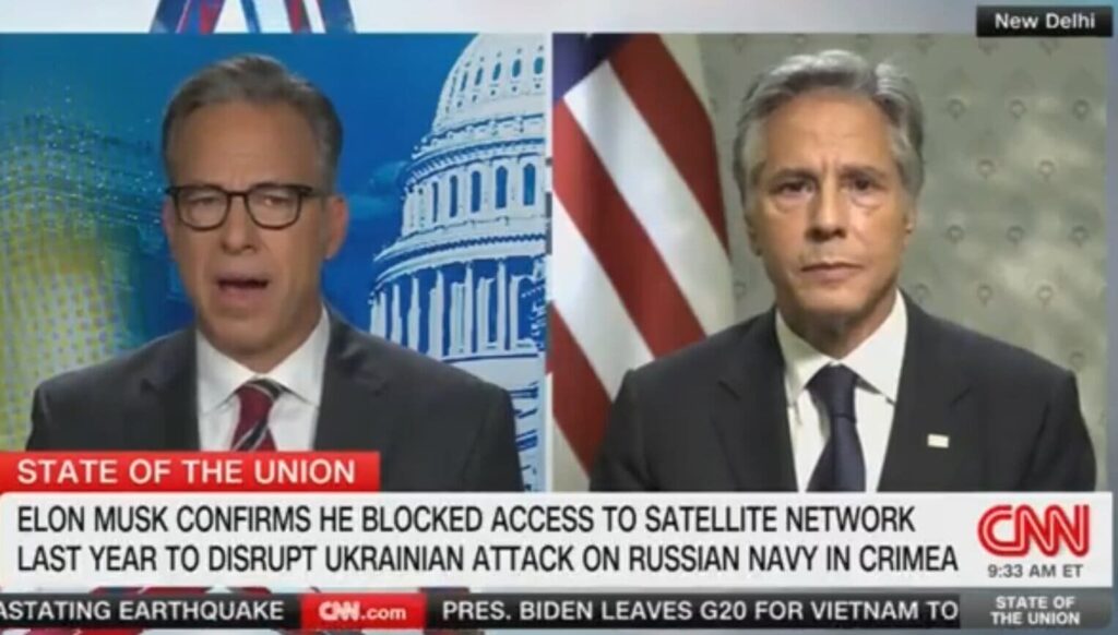 jake-tapper-accuses-elon-musk-of-‘sabotage’,-calls-for-“repercussions”-for-“capricious-billionaire”-over-not-allowing-ukraine-to-use-starlink-to-attack-russian-fleet-in-crimea-|-the-gateway-pundit-|-by-kristinn-taylor